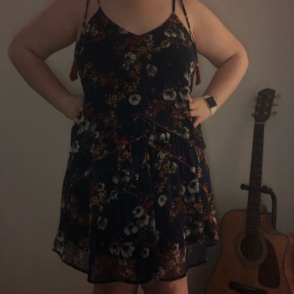 navy floral dress